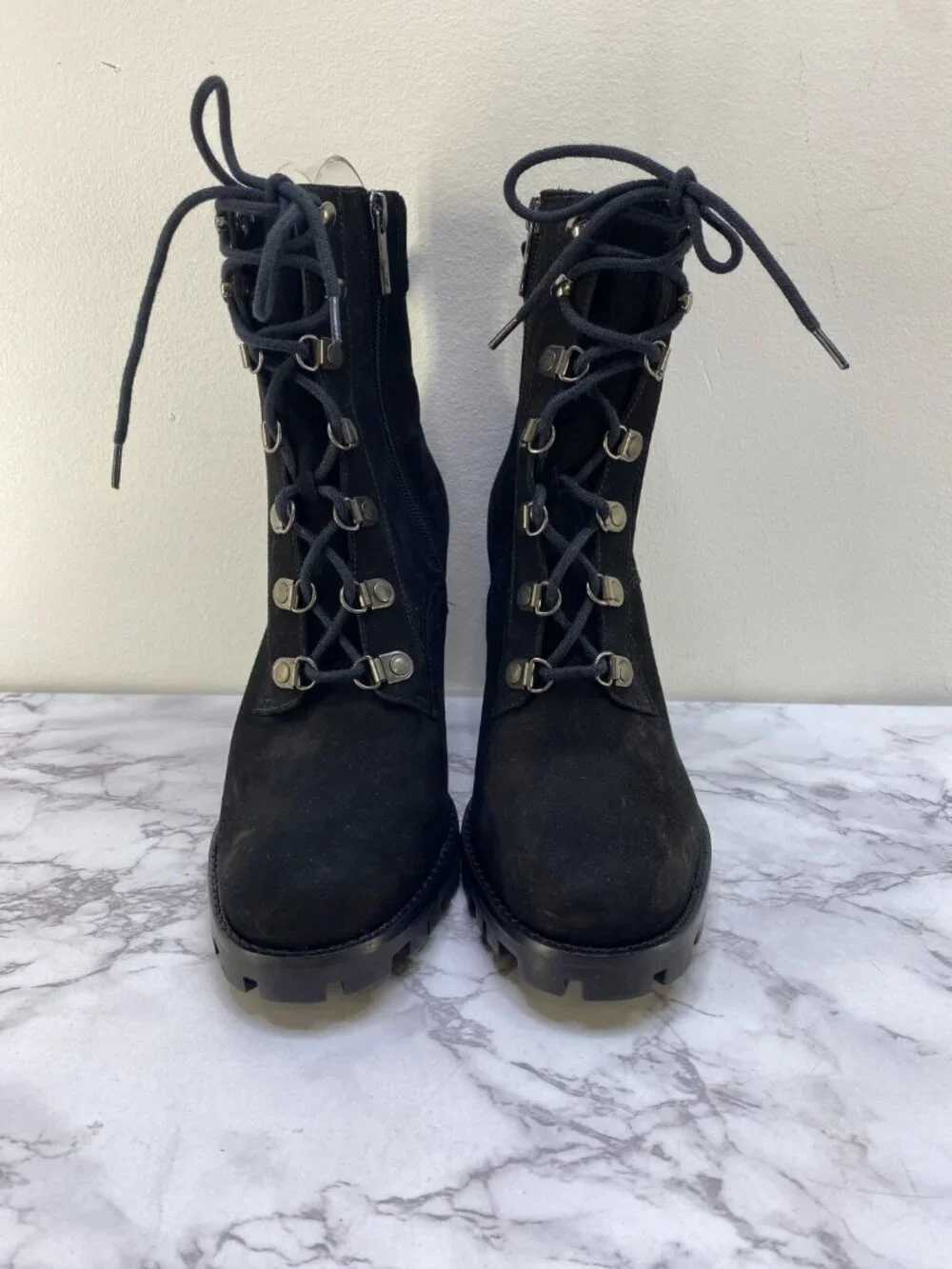 Ted Baker Women's Chunky Black Heel Lace Up Boot Sz 10